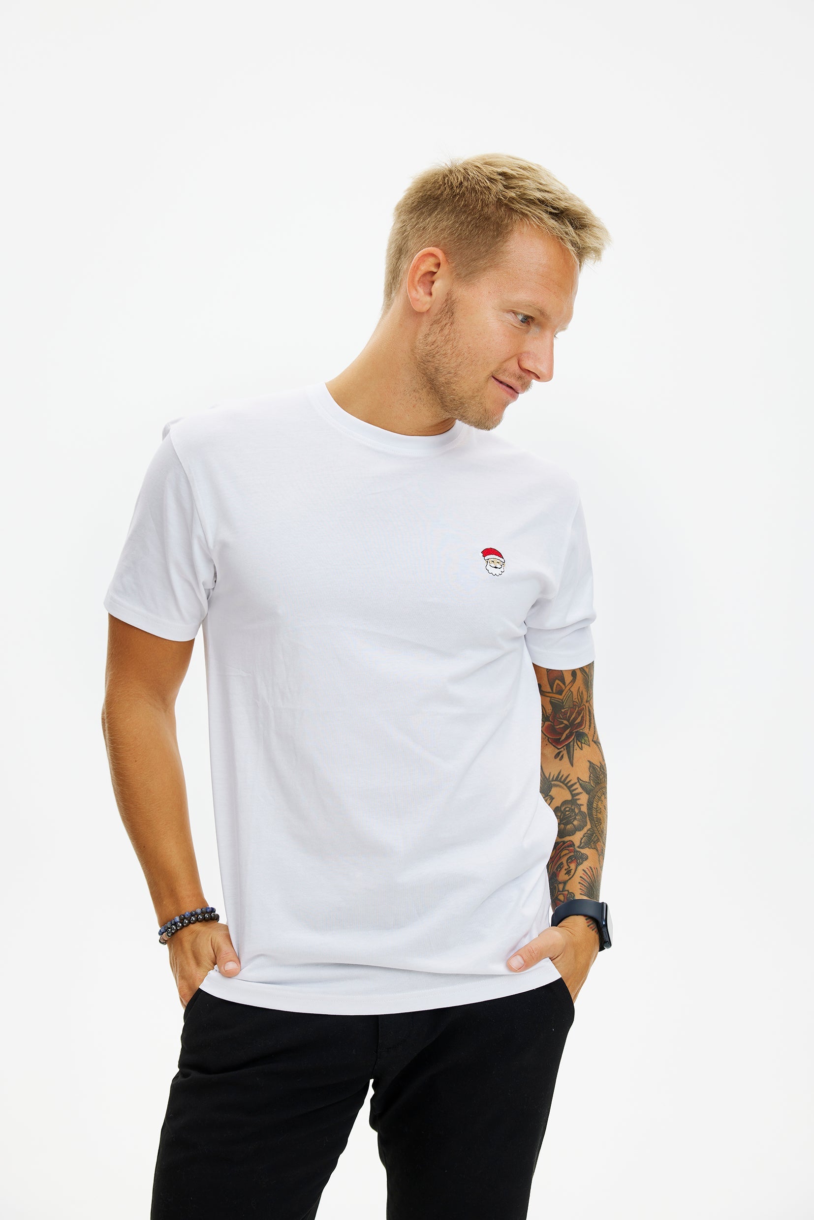 The Santa Claus T-shirt white - Herr